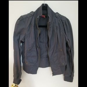 Gray Moto Bomber Jacket